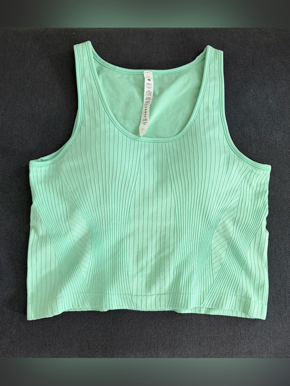 Lululemon Ribbed Seamless Cropped Tank Top Mint Green Size 12